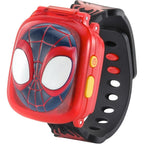 VTech Spidey and His Amazing Friends Spin Learning Watch front view showing the red mask flip cover.