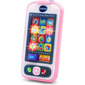 VTech Touch and Swipe Baby Phone Pink front view showing twelve illuminated icons.
