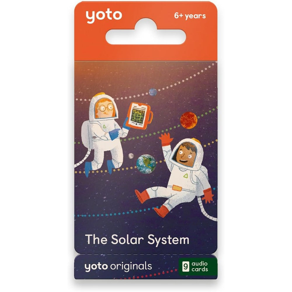 Yoto The Solar System audiobook cards pack front view showing space themed artwork
