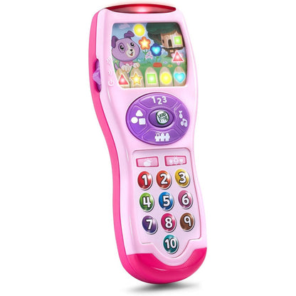 LeapFrog Violet's Learning Lights Remote Pink educational toy front view showing interactive numbered buttons.