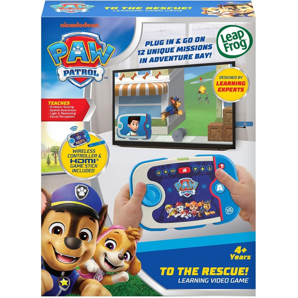 LeapFrog PAW Patrol Learning Video Game front packaging view featuring Ryder and the pups