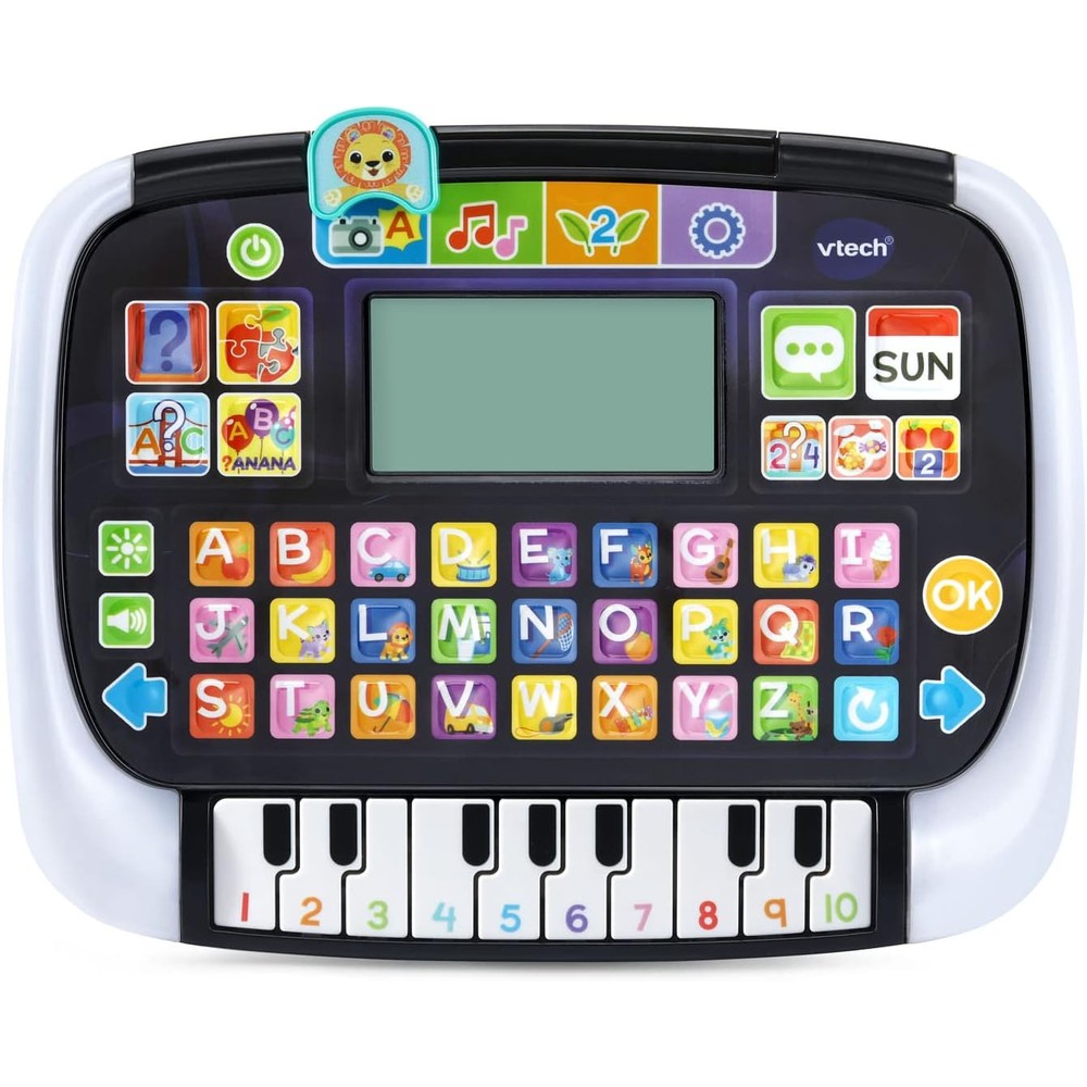 VTech Little Apps Light-Up Tablet front view showcasing colorful interactive buttons and piano keyboard