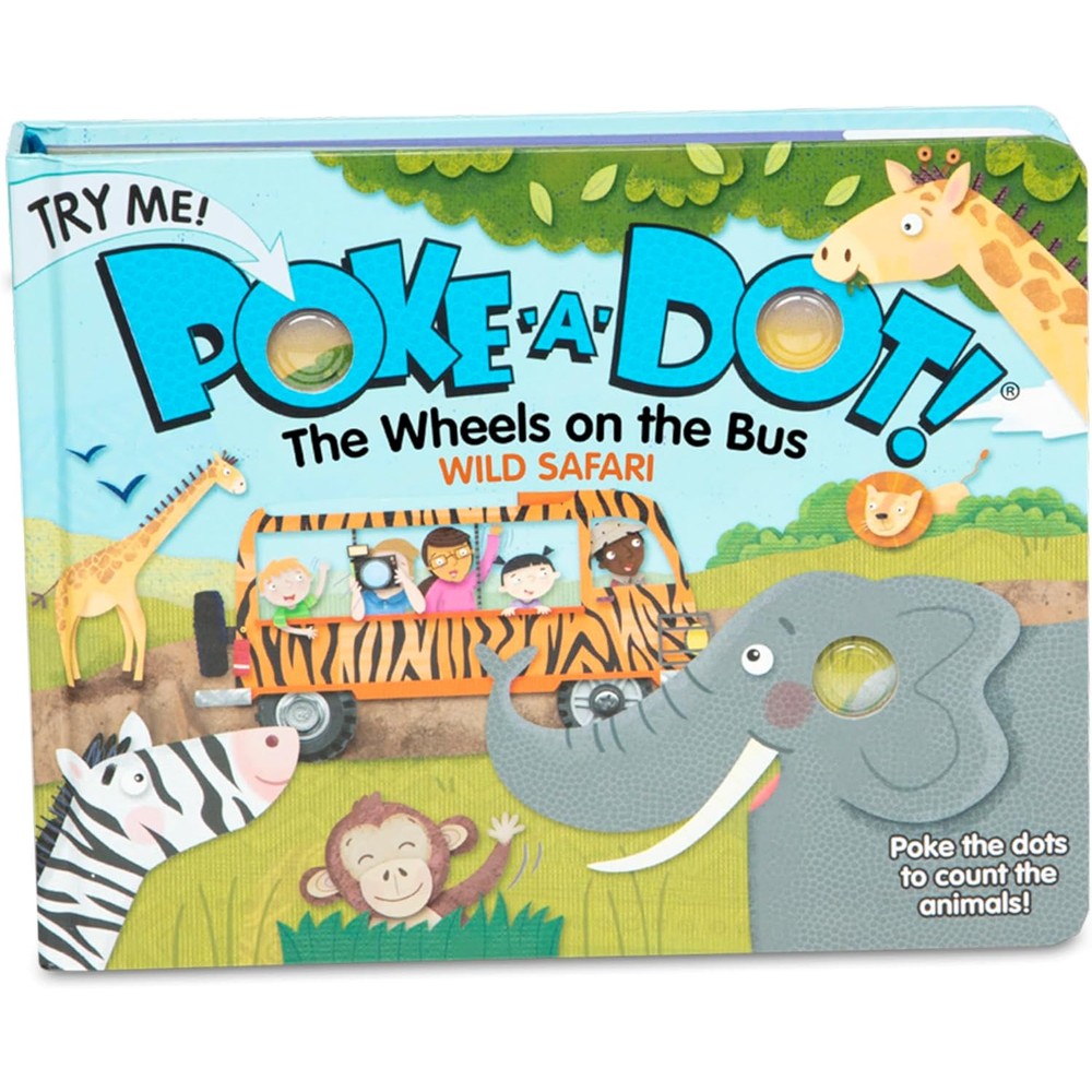 Melissa & Doug Poke-a-Dot Wheels on the Bus Wild Safari front cover