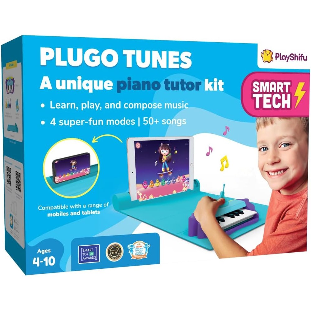 Shifu Plugo Tunes AR educational piano kit front view of retail packaging.