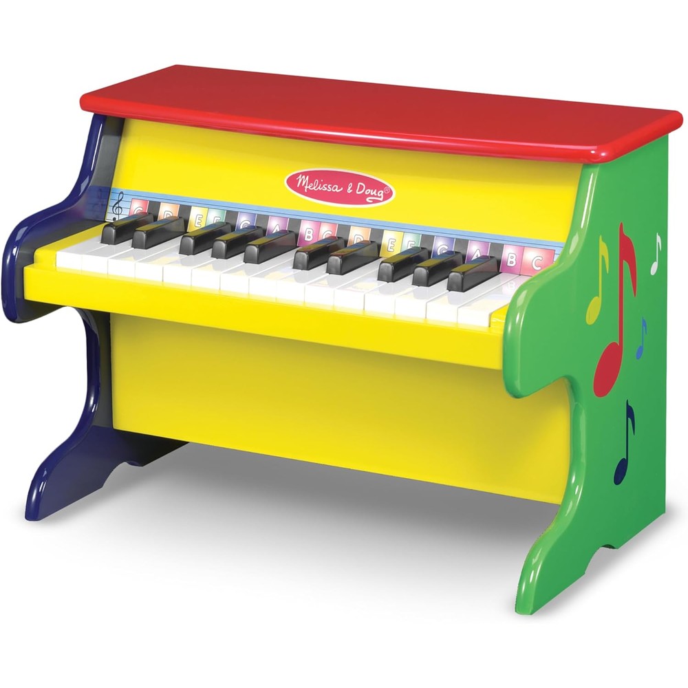 Melissa & Doug Learn to Play Piano front view showing twenty five colored keys.
