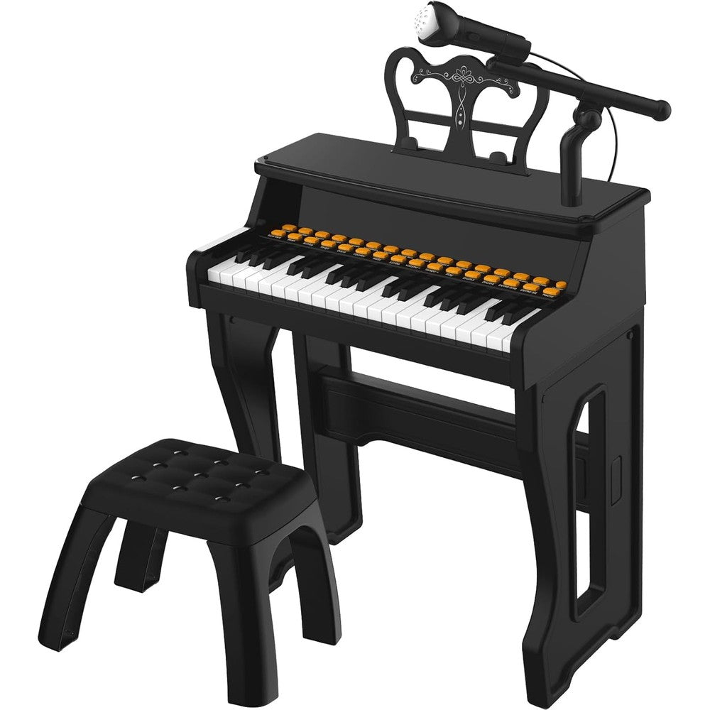 Dollox kids electronic keyboard piano front view showing 37 keys and control panel buttons.