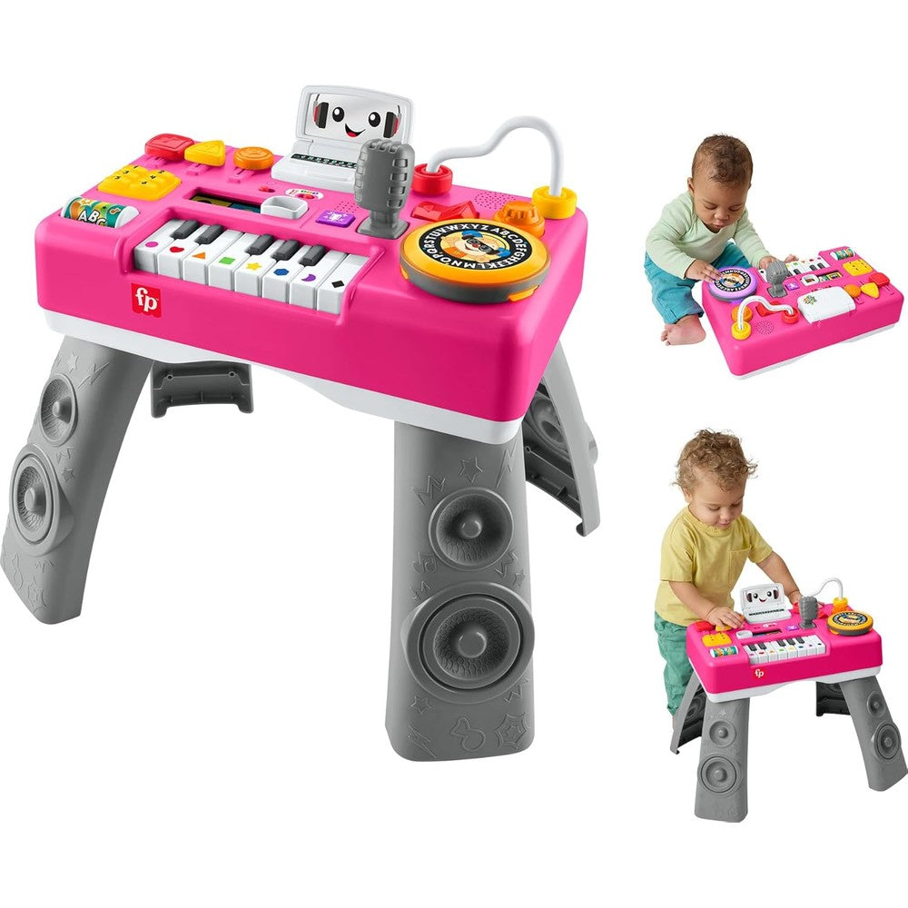 Fisher-Price Laugh and Learn Mix and Learn DJ Table pink educational infant toy front view