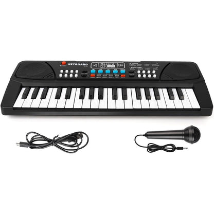 M SANMERSEN 37 key upgrade piano keyboard for kids front view showing black and white keys