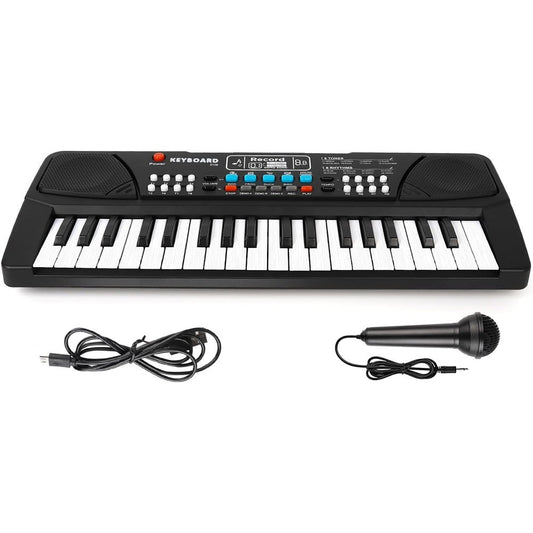 M SANMERSEN 37 key upgrade piano keyboard for kids front view showing black and white keys