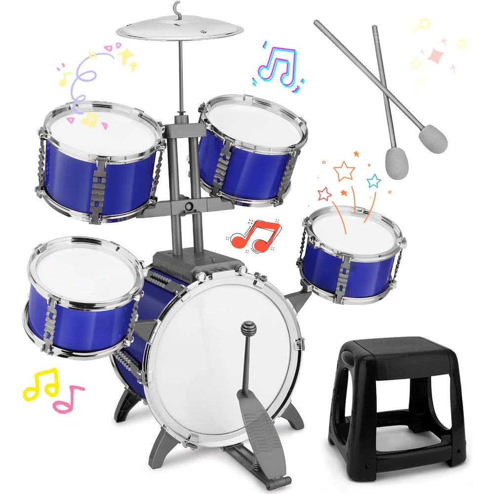 CHADRIGIVS kids drum set front view blue toddler musical instrument kit