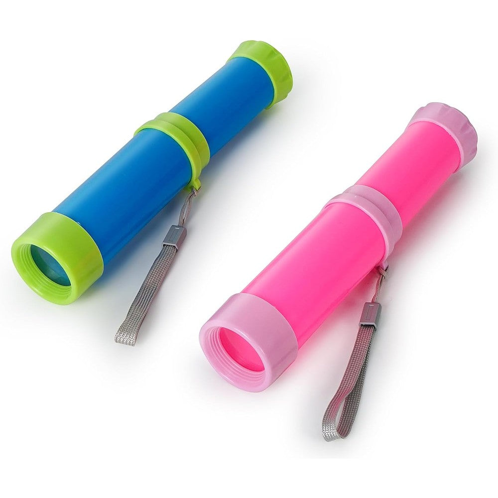 Luwint pocket telescope toy for kids front view of red and blue pirate monoculars
