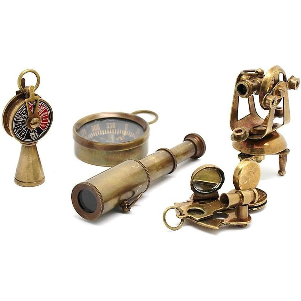 Roorkee Instruments India brass miniature nautical replicas front view vintage collection display