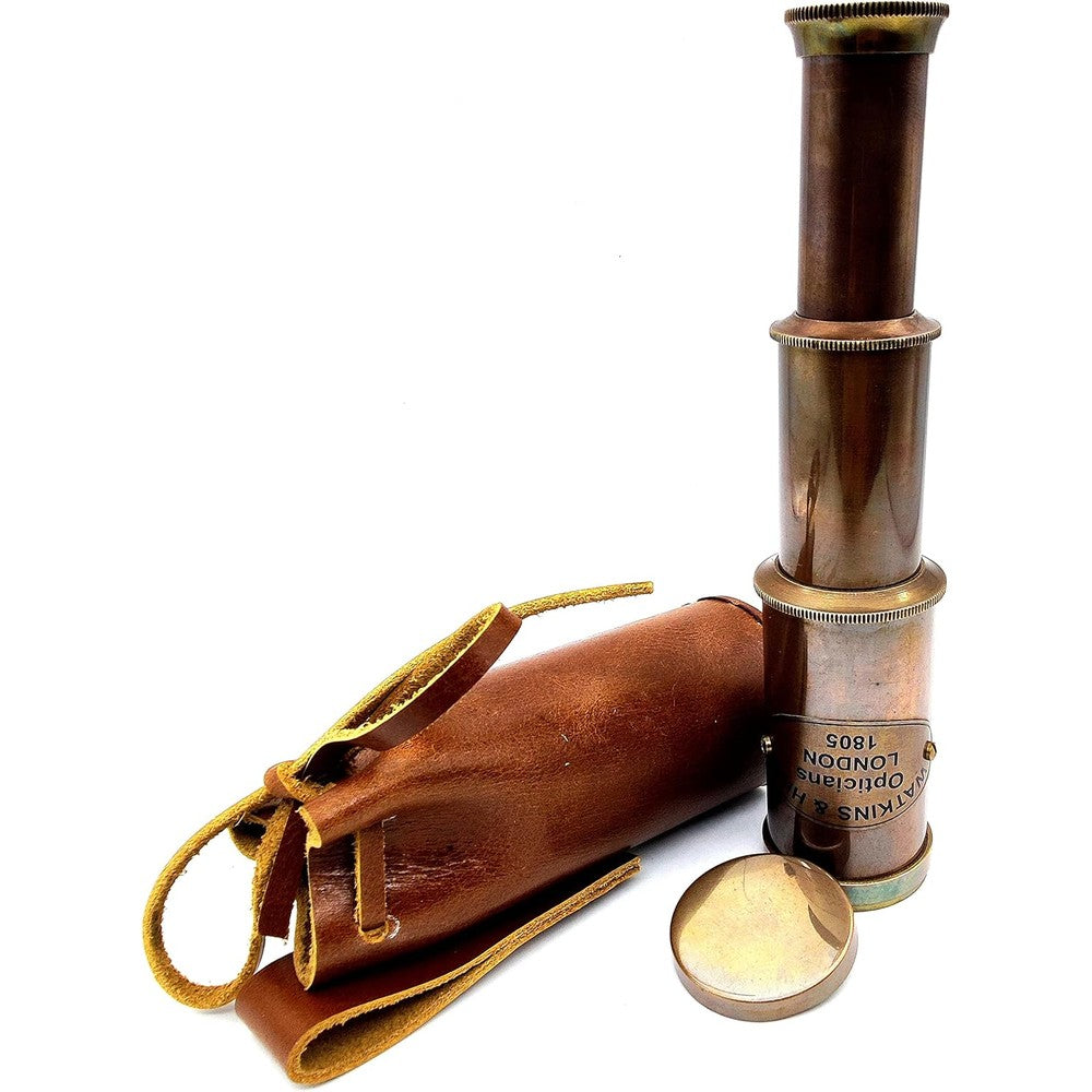 5Moonsun5 solid brass nautical spyglass telescope front view