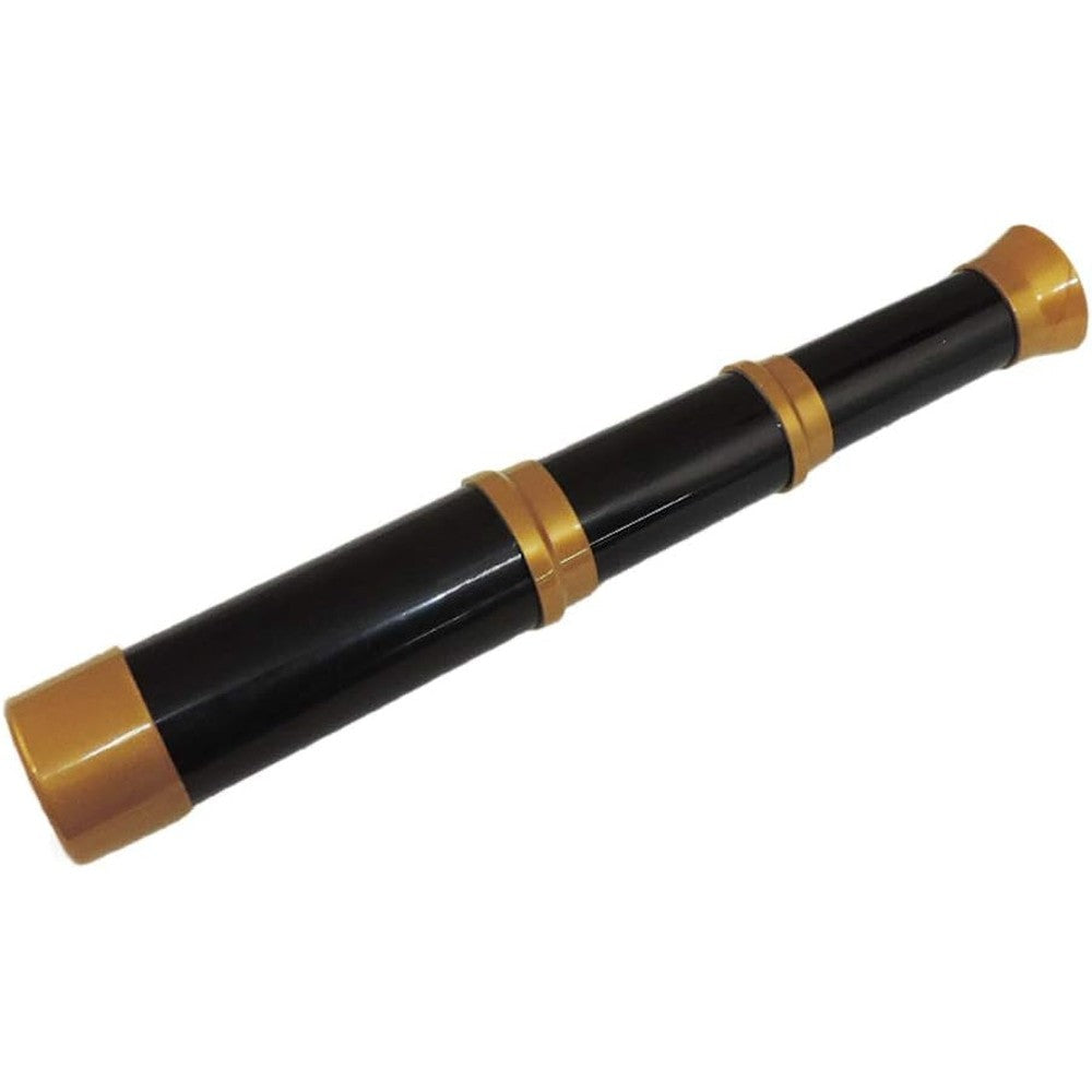 Novelty Giant Pirate Telescope Black and Gold front view of the collapsed prop.
