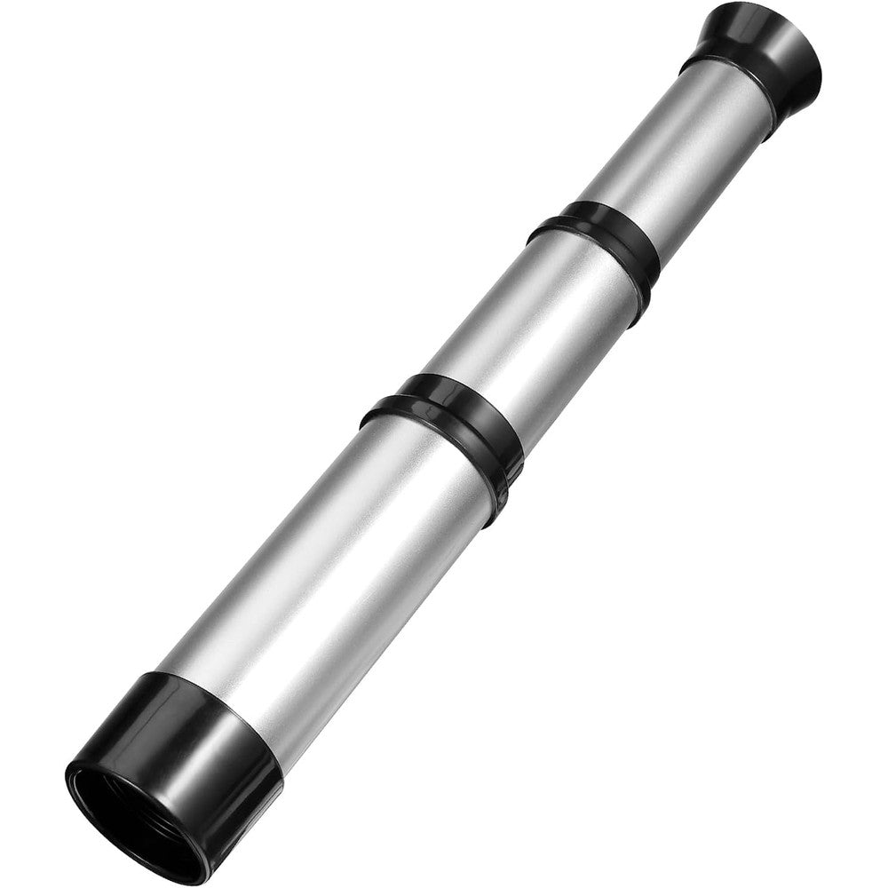 SAFIGLE plastic pirate telescope toy front view extended showing silver body