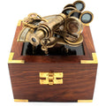 OCEAN REPLICAS nautical bronze sextant front view showcasing solid brass construction and antique finish.