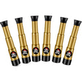 Zubebe plastic pirate telescopes for kids front view showing the antique bronze finish and skull emblem.