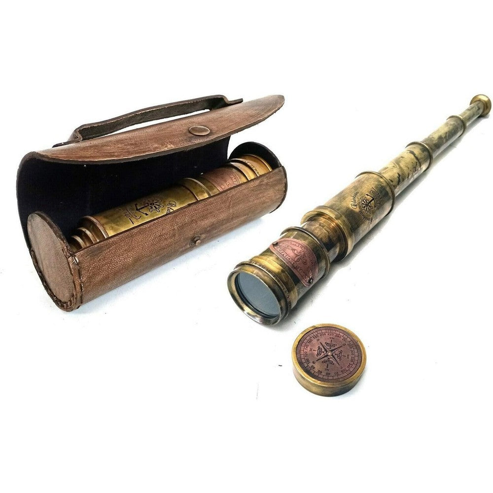 Aladean Scout Regiment Brass Telescope front view premium nautical spyglass