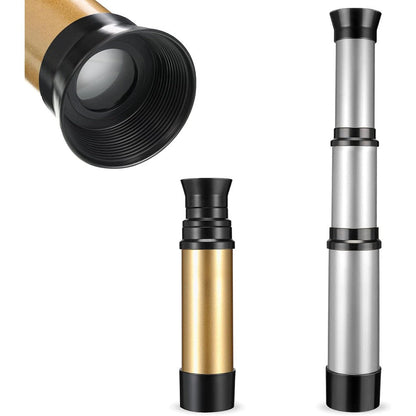 Xuhal pirate telescope spyglass set front view showing silver and gold variants