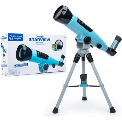 Educational Insights GeoSafari Starview Telescope front view on tabletop tripod