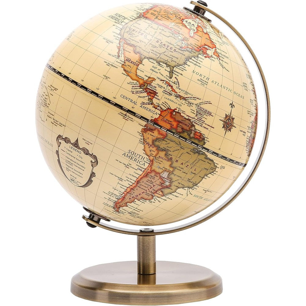 Topglobe 14cm antique world globe front view