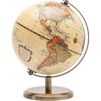 Topglobe 14cm antique world globe front view