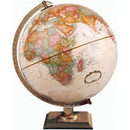 Replogle World Classic Globe 12 Inch desktop view showcasing antique ocean map on a dark wood desk.