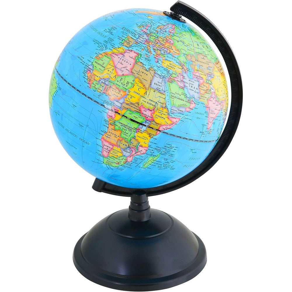 Exerz 8 inch educational world globe front view