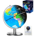 JOWHOL illuminated world globe front view showing detailed political map geography