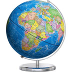 Orionstar 13-inch large illuminated world globe on a metal stand front view