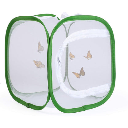 RESTCLOUD small butterfly habitat insect cage front view showing the clear mesh panels