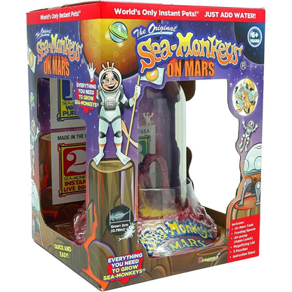 Sea Monkeys On Mars instant pets kit front view packaged box.