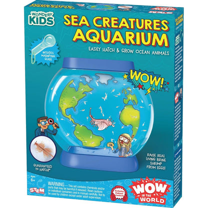Thames and Kosmos Wow in the World Sea Creatures Aquarium front view of packaged STEM science toy kit