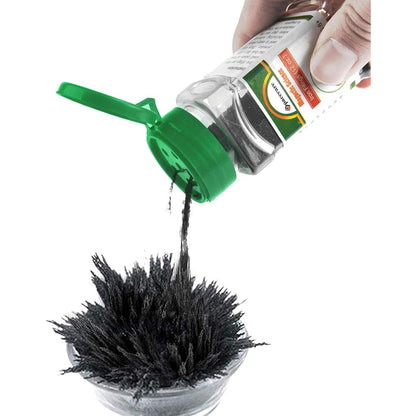 SPACECARE Magnetic Sand Iron Powder Filings twelve ounce jar front view showcasing green shaker lid for school projects