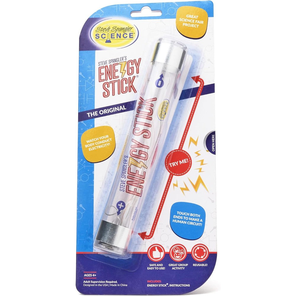 Steve Spangler Science Energy Stick front view showing metallic electrodes on the hands-on educational toy