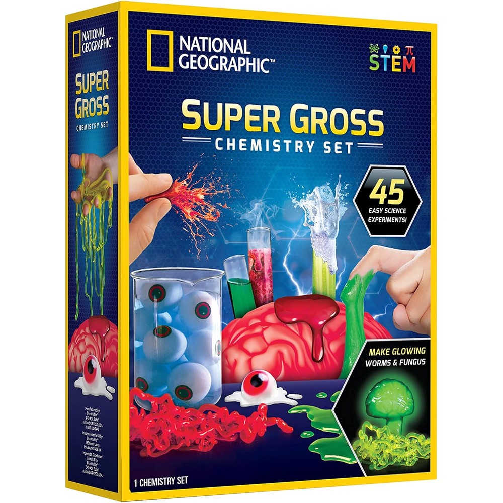 National Geographic Gross Science Kit front view of packaging box showing brain and slime experiments