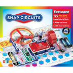 Elenco Snap Circuits Jr SC-100 Electronics Exploration Kit front view showcasing the packaging box and educational STEM branding.