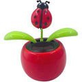 Taotenish solar powered dancing flower ladybug front view showcasing solar panel base