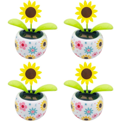 Jinshining sunflower solar dancing flower front view on car dashboard