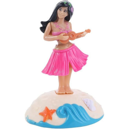 PurYupearl pink solar powered dancing Hawaiian girl dashboard doll front view