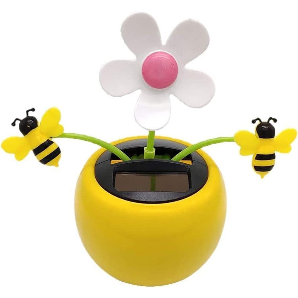 SquarezhenBo solar dancing sunflower toy front view showing the yellow petals and solar panel base