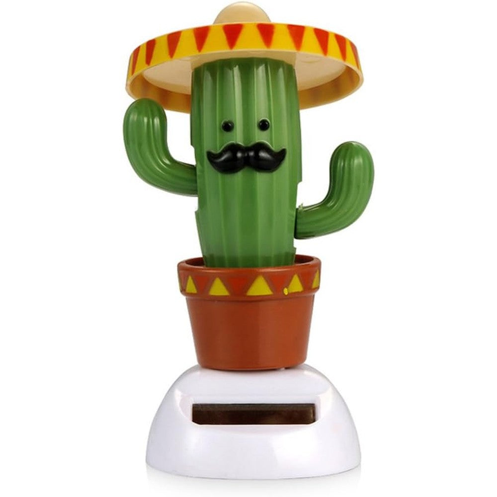 YGMONER solar powered dancing cactus front view on a car dashboard