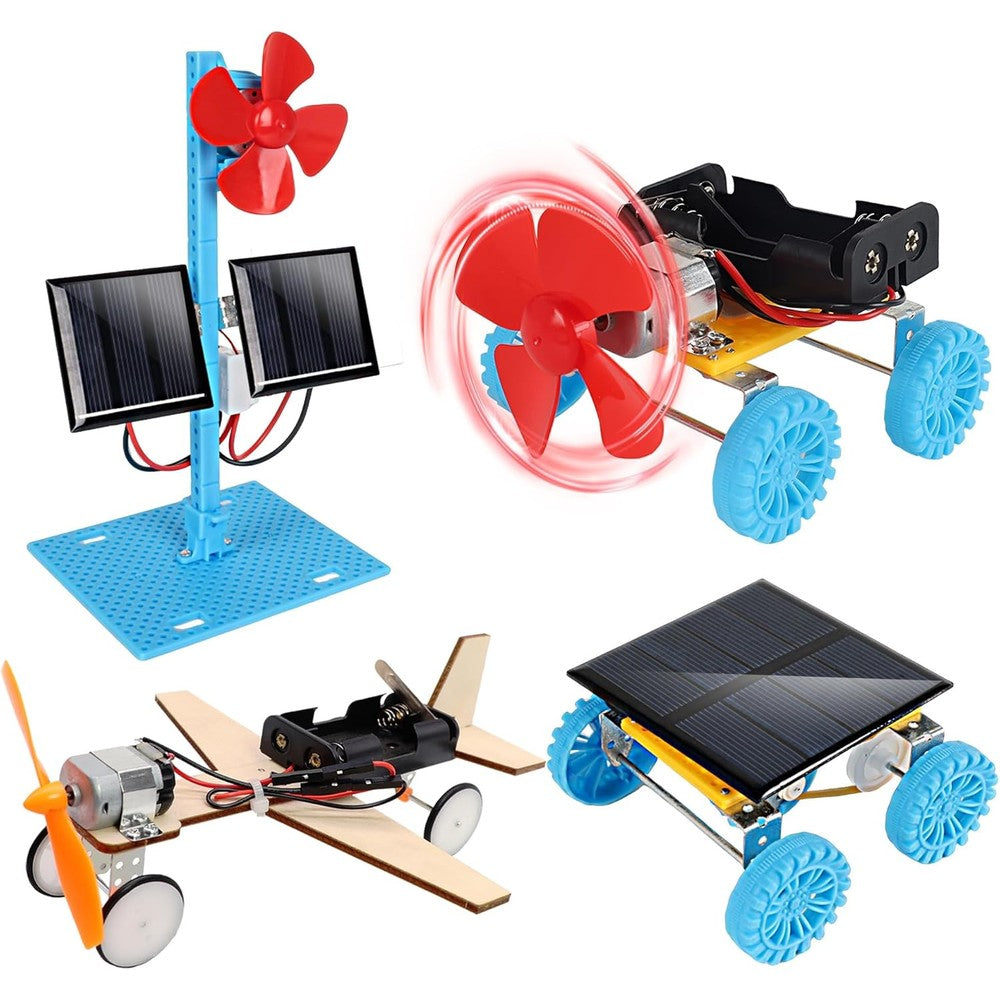 CYOEST 4 in 1 solar power and electric motor STEM kit front view showing retail box packaging and educational science experiment toy logo