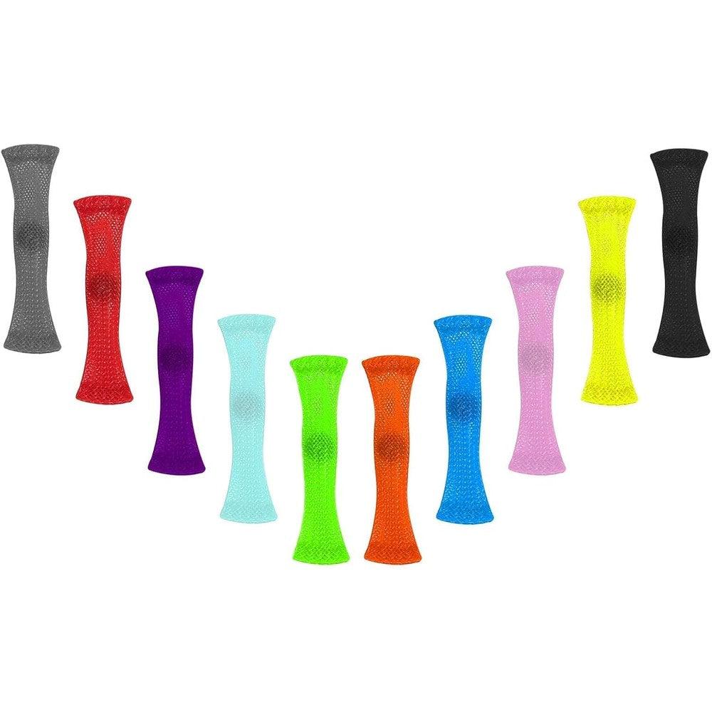 Vanblue 10 Pieces Marble Mesh Sensory Fidget Toy pack front view showcasing bright assorted colors.