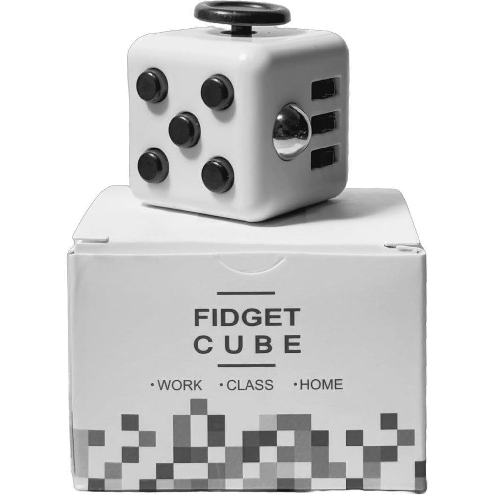 Generic Premium Quality Fidget Cube Toy front view featuring click buttons and joystick side
