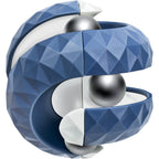 WUQID Orbiit Infinitycube Puzzle Ball blue sensory toy showing front view highlighting the interlocking tracks.
