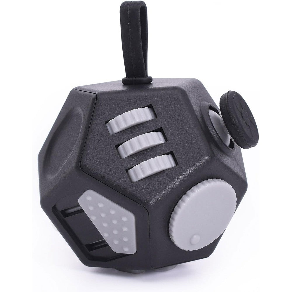 UOOEFUN 12 sided fidget cube toy front view showing joystick and gears for authentic stress relief retail