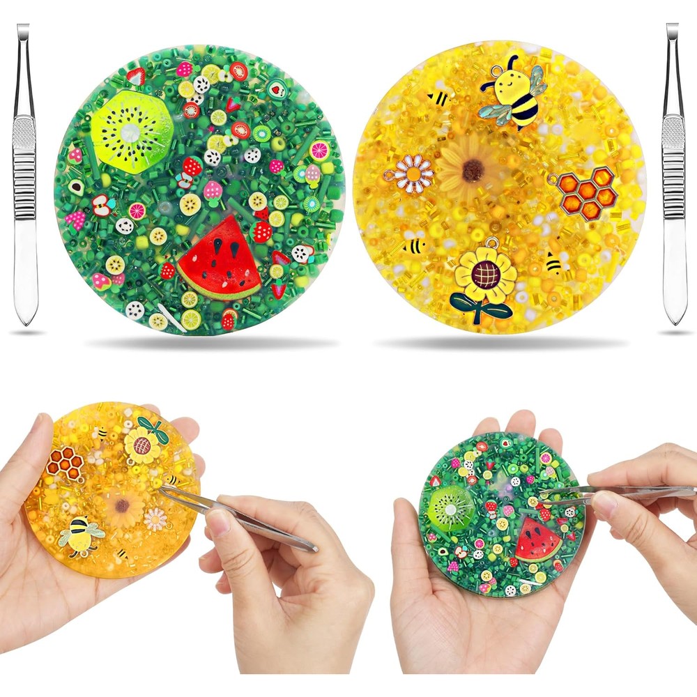 Wacipek skin picking fidget toy pack front view showcasing the yellow silicone picking pads and precision tweezer tool.