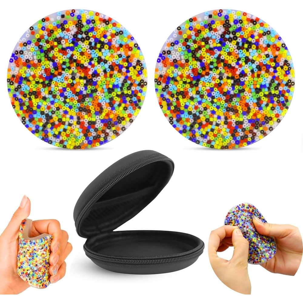 FREFTA Picky Pad Skin Picking Fidget Toys front view showing round silicone pads with embedded colorful beads.