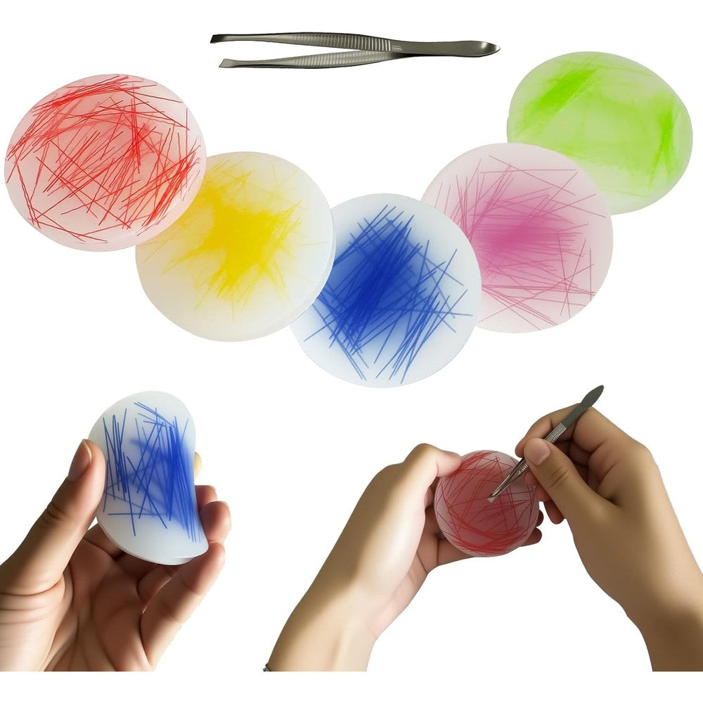 Okueejur skin picking fidget pads 5 pack front view sensory toys for dermatillomania relief